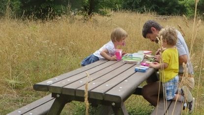 Family group in the picnic area